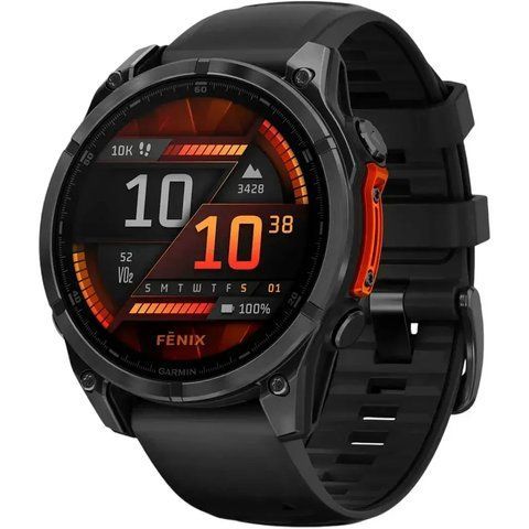 Смарт-часы Garmin Fenix 8 47mm AMOLED Slate Gray with Black Silicone Band с фонариком, GPS и AMOLED-дисплеем NW60854 фото