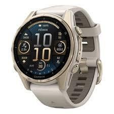 Смарт-часы Garmin Fenix 8 43mm AMOLED Sapphire Soft Gold w. Fog Gr, Силиконовый ремешок, Водозащита 10 ATM, GPS, Wi-Fi, NFC 010-02903-40 фото