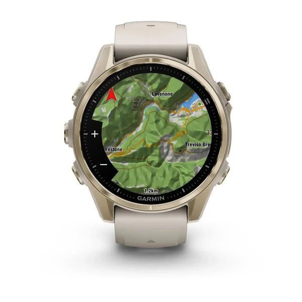 Смарт-годинник Garmin Fenix 8 43mm AMOLED Sapphire Soft Gold w. Fog Gr, Силіконовий ремінець, Водозахист 10 ATM, GPS, Wi-Fi, NFC 010-02903-40 фото