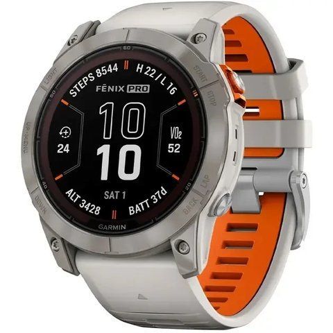 Garmin Fenix 7X Pro Sapphire Solar Titanium - Смарт-часы с солнечной зарядкой, сапфировым стеклом, GPS, пульсометром, водозащитой 010-02778-14 фото