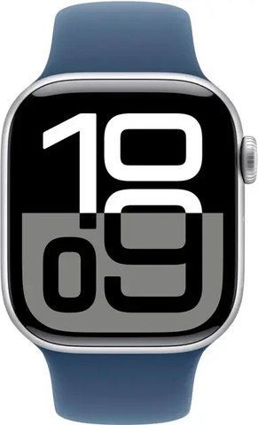 Apple Watch Series 10 GPS 42mm Silver Aluminium &ndash; смарт-часы с ремешком Denim Sport Band (S/M, MWWA3) MWWA3 фото