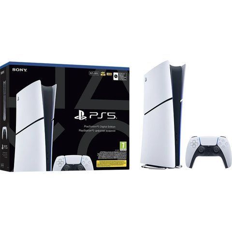 Sony PlayStation 5 Slim Digital Edition 16GB GDDR6, DualSense, 4K, 120FPS, Wi-Fi, Bluetooth, компактна ігрова консоль Sony PlayStation 5 Slim D фото