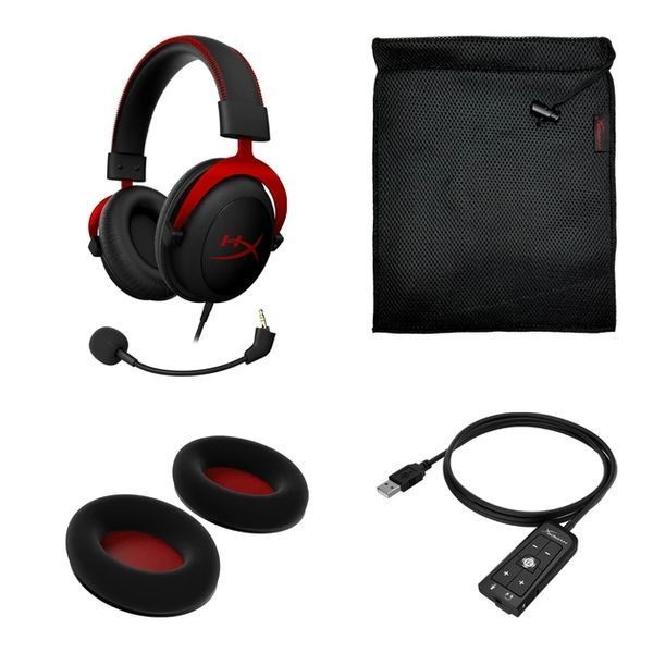 HyperX Cloud II Red (KHX-HSCP-RD/4P5M0AA) &ndash; ігрова гарнітура з віртуальним об&rsquo;ємним звуком 7.1 і мікрофоном з шумоподавленням KHX-HSCP-RD/4P5M0AA фото