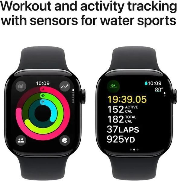 Смарт-годинник Apple Watch 10 Series GPS 42мм Jet Black Aluminum Case | ремінець Ink Sport Loop MWWG3 фото